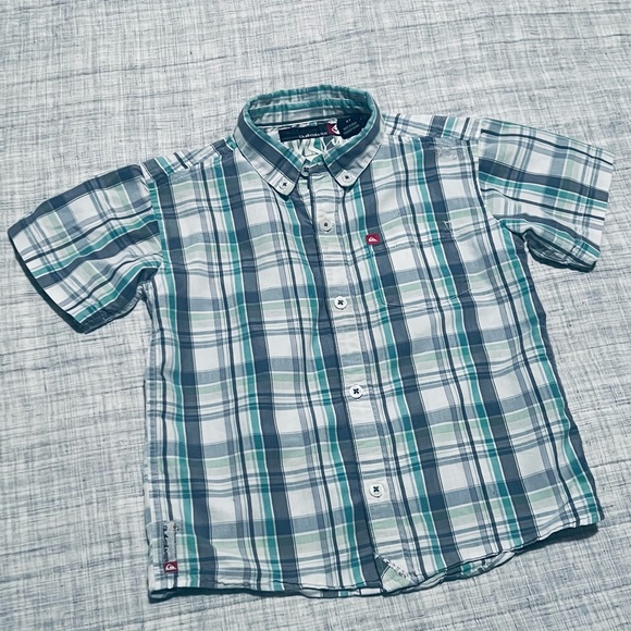 Two Shirts 4 4t boys QUIKSILVER button down EUC brown blue Spring casual Easter - Picture 10 of 16